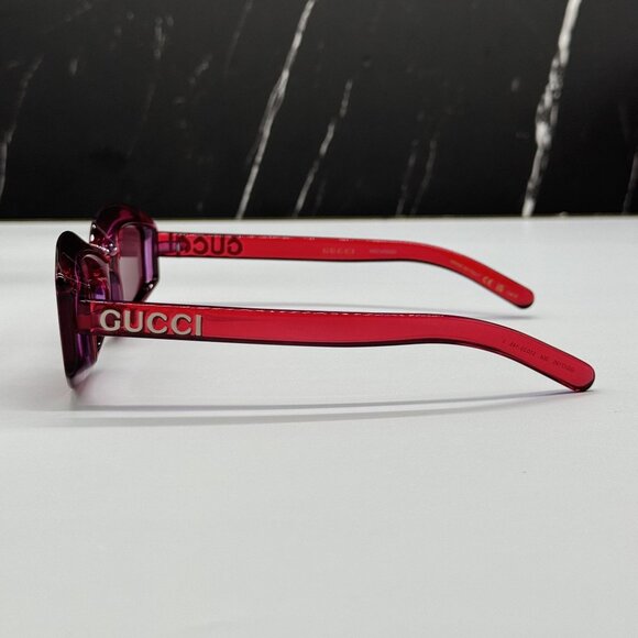 NEW GUCCI SUNGLASSES GG1719S 004 RED WOMEN EYEWEAR - Picture 5 of 10